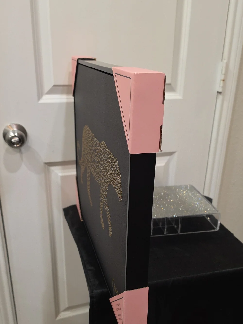 Juicy Couture Home Gold Crystal Leopard Silhouette Framed Wall Decor